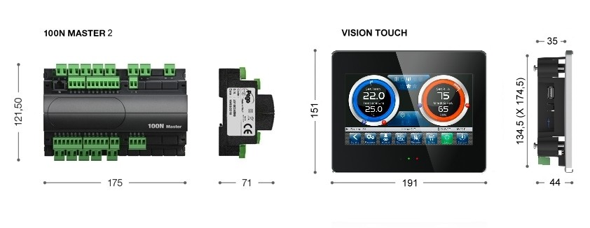 Dimensioni 100N MASTER + VISION TOUCH